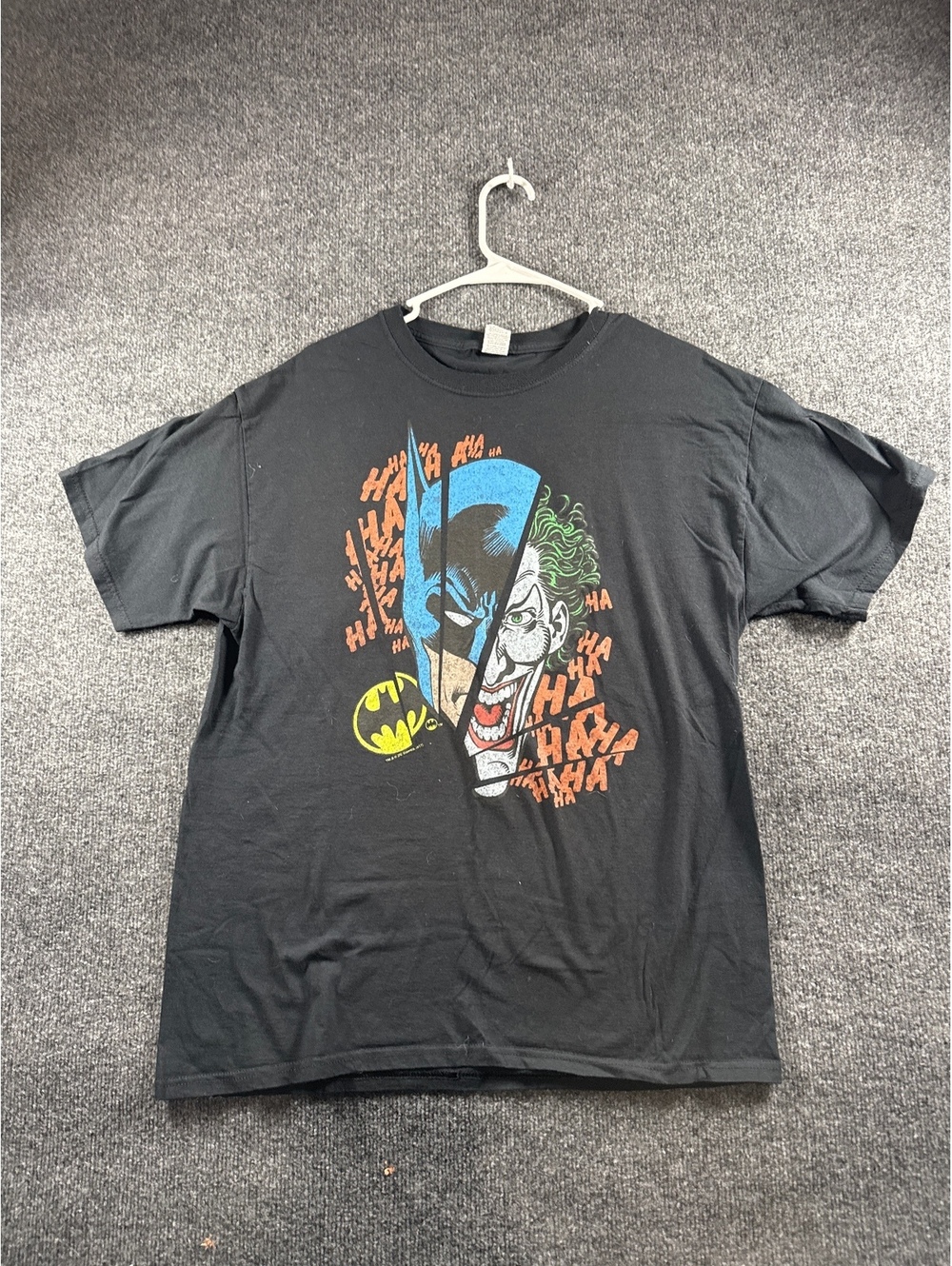 DC Comics Batman Joker Split Face Ha Ha Graphic T Shirt Black Mens Large L